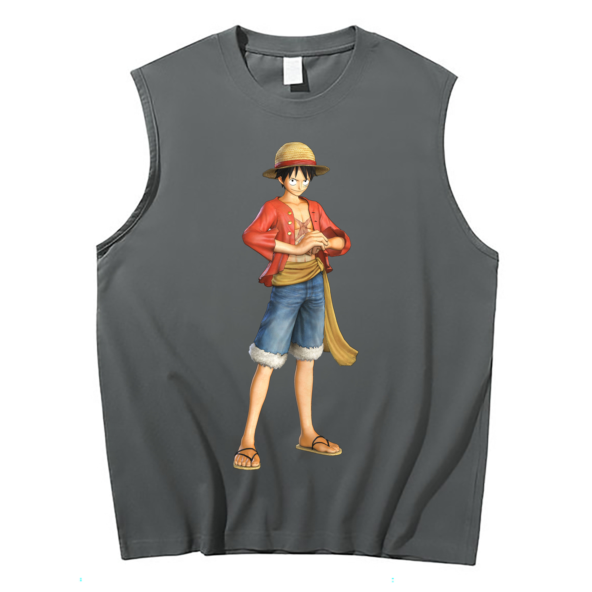 ワンピース モンキー・D・ルフィ ONE PIECE Monkey D. Luffy コットン100％タンクトップ（フロントプリント）